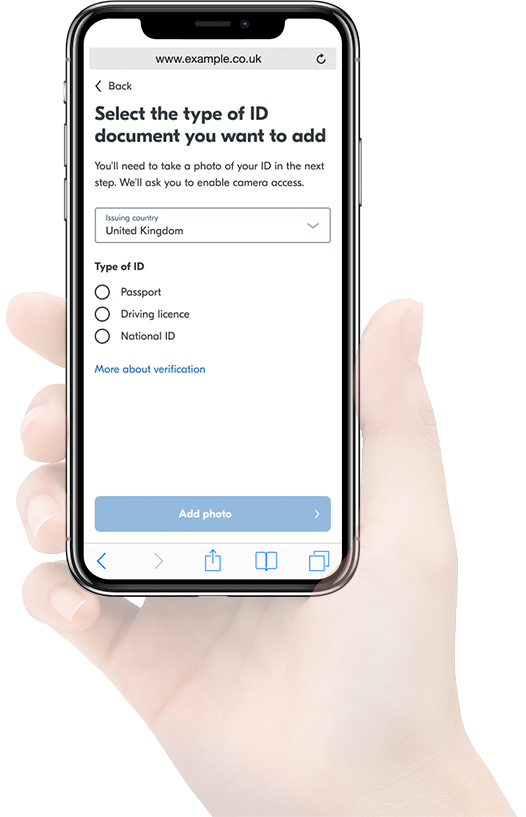 screenshot of Yoti Identity Verification